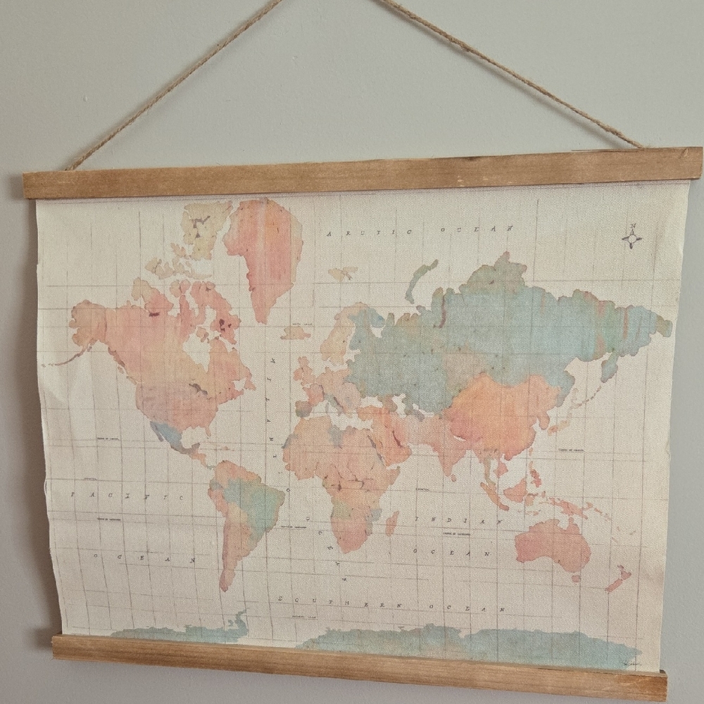 Vintage World Map Wall Hanging Decor